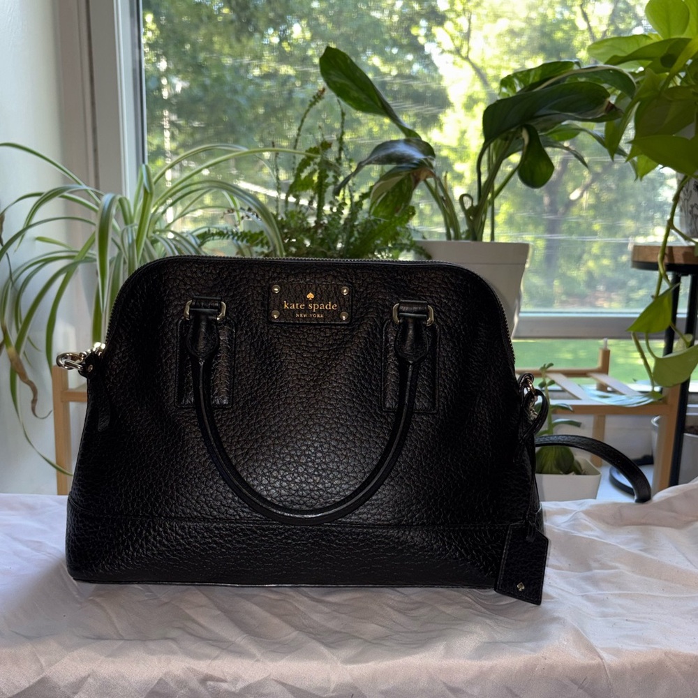 kate spade Black Pebbled Leather Satchel with Top Handles - Picture 11 of 15